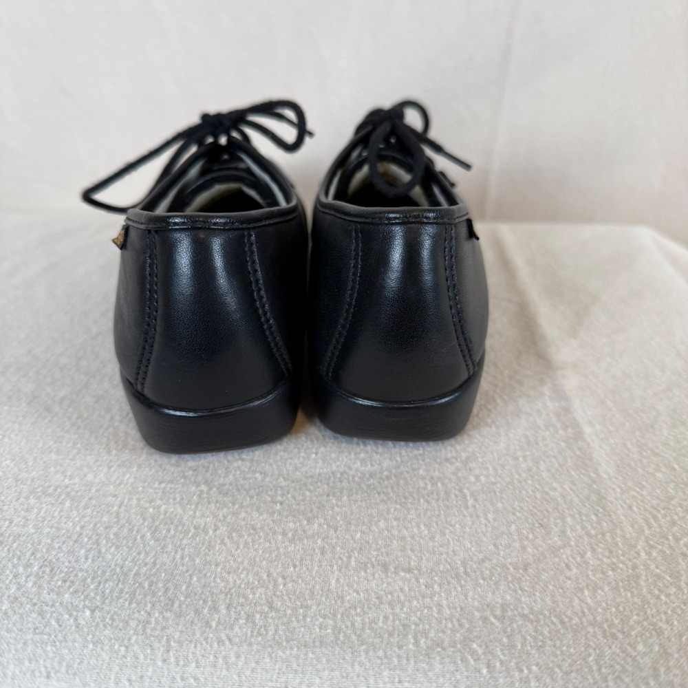 SAS Siesta Womens 10 N Black Leather Lace Up Moc‎ Toe Walking Shoes Loafers USA - Picture 4 of 6